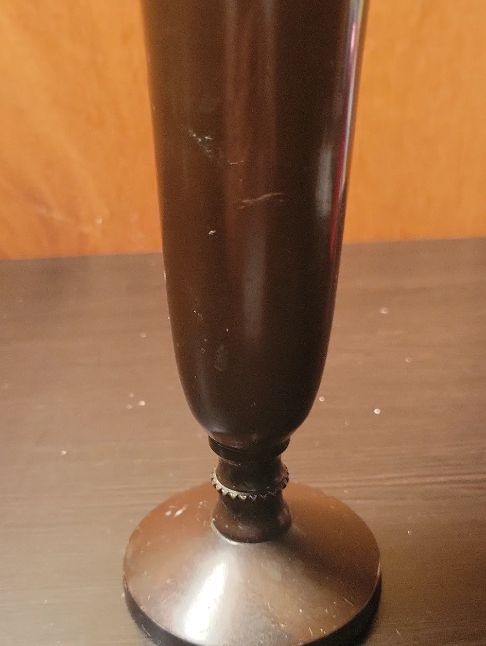 Pottery Barn Brown Tall Decorative Trumpet Vase Metal